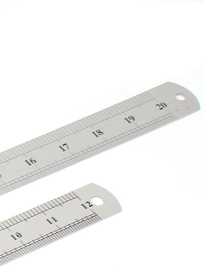 Harfington Uxcell Office Woodworker Home 30cm 50cm Double Side Stationery Metric Straight Ruler Silver Tone 2 in 1