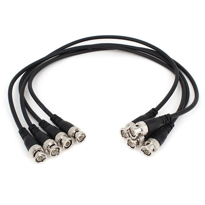 Harfington Uxcell 4PCS 0.5M 1.6Ft Long Male to Male BNC Video Cable for CCTV Security Camera