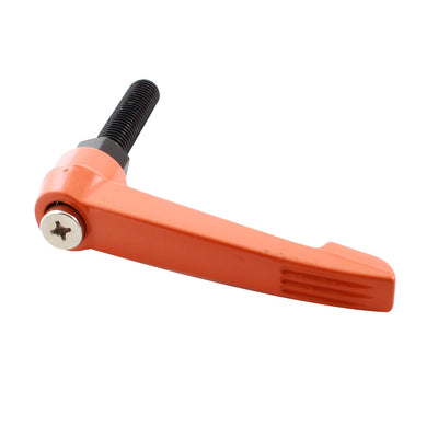 Harfington Uxcell Machinery M12x50mm Male Thread 110mm Clamping Lever Adjustable Metal Knob Handle Orange