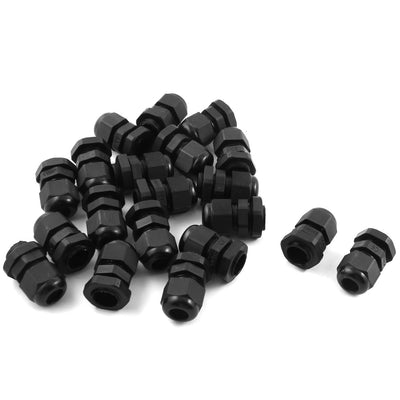 uxcell Uxcell 20Pcs M16x1.5 4mm to 8mm Waterproof Connector Adapter Joint Nylon Cable Gland Black