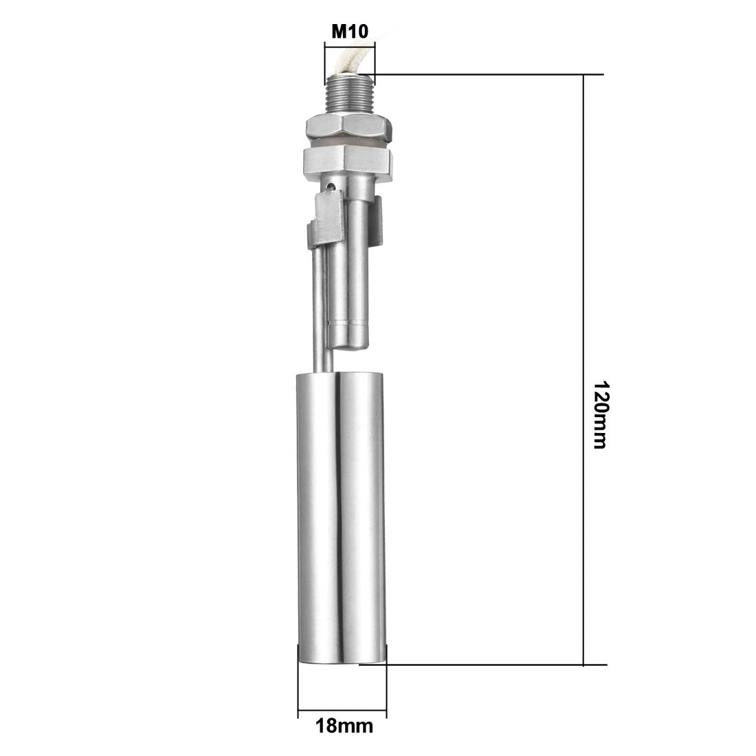 uxcell Uxcell Stainless Steel Wired Side Mounted Liquid Water Level Sensor Floating Switch