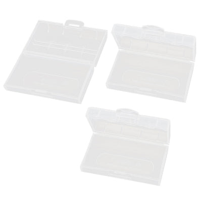 uxcell Uxcell 3Pcs Clear Rectangle Storage Box Case Container for 2 x 18650 Batteries