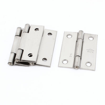 Harfington Uxcell 4Pcs Stainless Steel Square Interior Cabinet Door Hinge Hardware 2"