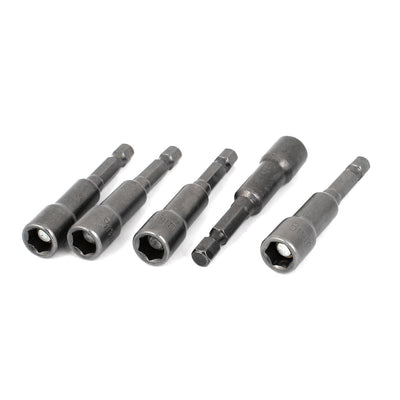 uxcell Uxcell 1/4" Shank 8mm 5/16" Hexagon Magnetic Nut Socket Driver Bit Adapter 5pcs