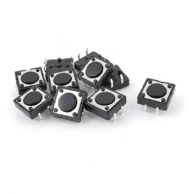 Harfington Uxcell 10Pcs 13mm x 12mm x 4mm 4 Pins DIP Momentary Tact Tactile Push Button Switches