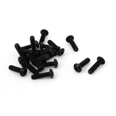 uxcell Uxcell 6#-32 x 1/2" UNC Alloy Steel Hex Socket Button Head Machine Screws Black 20 Pcs