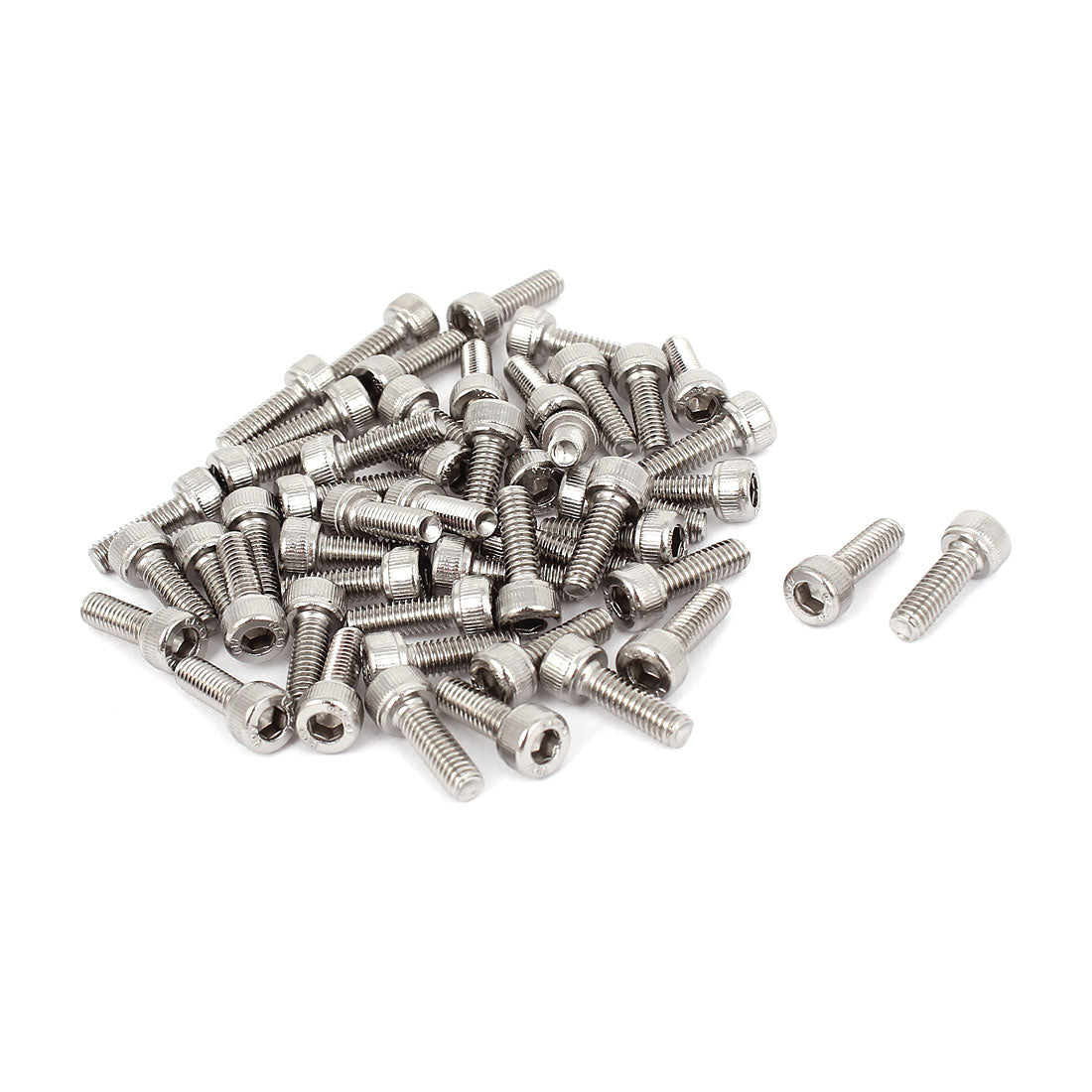 uxcell Uxcell 50 Pcs 3mm Stainless Steel Hex Key Socket Head Knurled Cap Screws Bolts M4x12mm