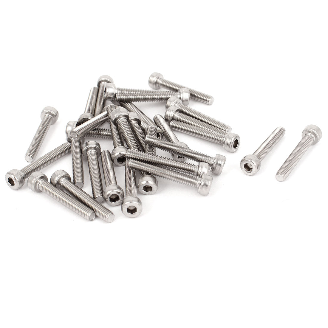 uxcell Uxcell 30 Pcs M4x25mm Hexagon Socket Head Cap Screws Key Bolts 0.7mm Pitch