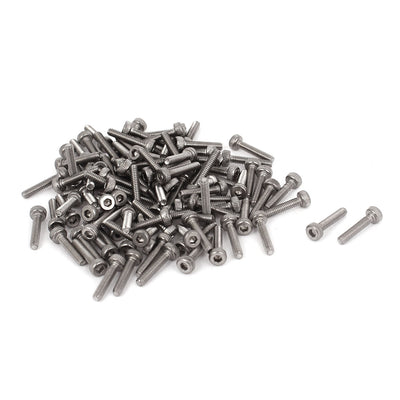 uxcell Uxcell 100pcs M2x10mm Stainless Steel Hex Key Socket Head Cap Bolts Machine Screws