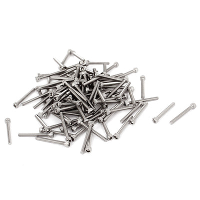 uxcell Uxcell 100pcs 0.35mm Pitch M1.6x14mm Hex Key Socket Head Cap Screws Bolts 15mm Long