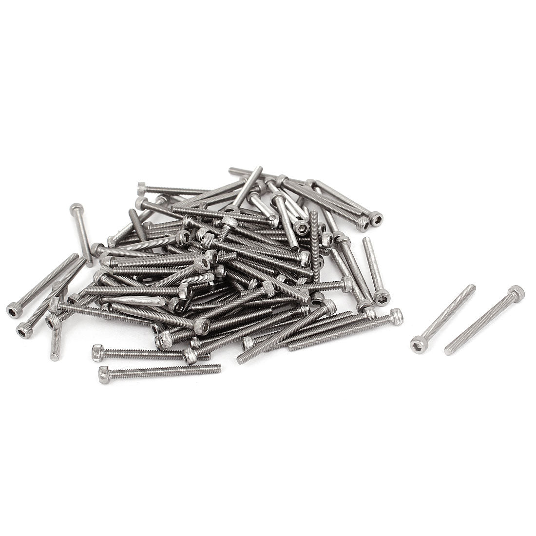 uxcell Uxcell 100pcs M2.5x28mm Stainless Steel Hex Key Socket Head Cap Screws Bolts 30mm Long