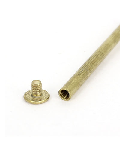 Harfington Uxcell Brass Plated 5x70mm Binding Chicago Screw Post 8pcs for Leather Scrapbook