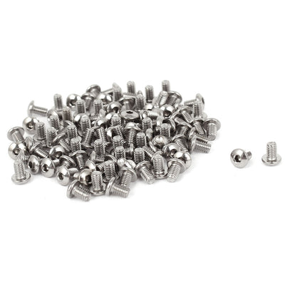 uxcell Uxcell 100 Pcs M2.5x4mm Stainless Steel Hex Button Head Bolts Machine Screws 5mm Long