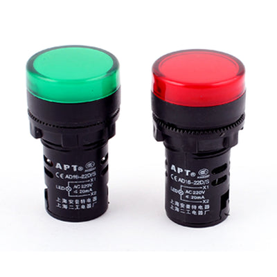 Harfington Uxcell 2 Pcs Plastic LED Turn Indicator Signal Neon Lamp Green Light AC 220V