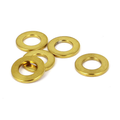 uxcell Uxcell 5 Pcs M6 Gold Tone Titanium Ti Metric Plain Flat Washer DIN 125A for Bolt Screw