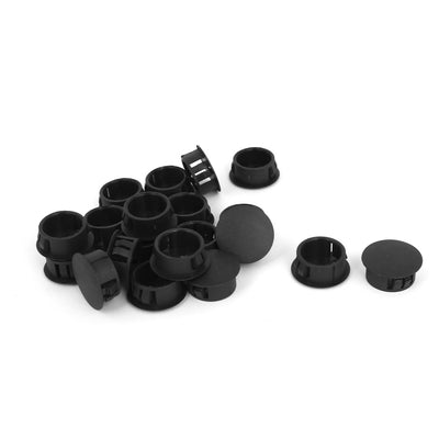 uxcell Uxcell Black Plastic Round Snap in Mounting 3/4" Panel Hole Cover 20pcs