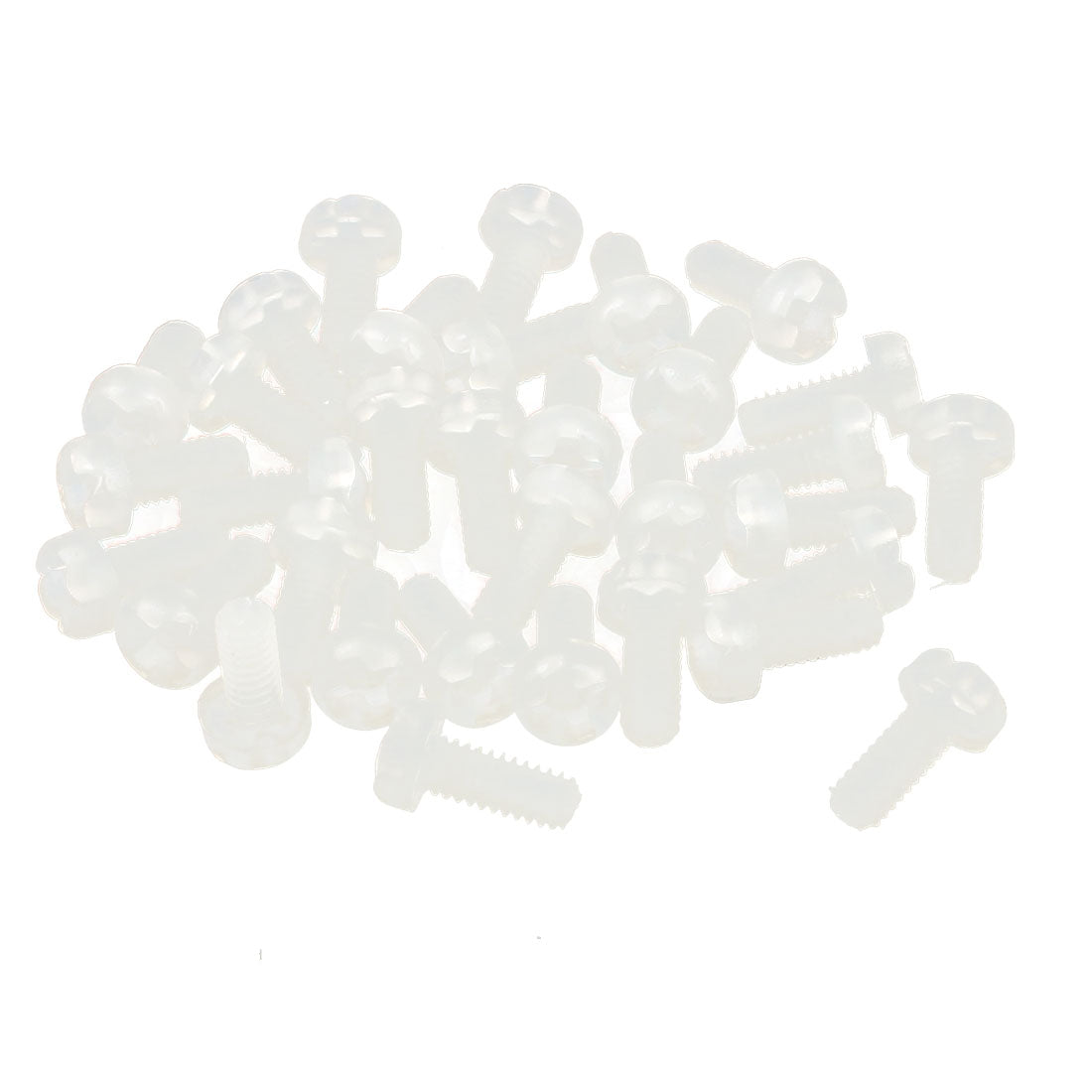 uxcell Uxcell M2 x 5mm Nylon 6/6 Fillister Head Phillips Drive Machine Screw grey white 50pcs