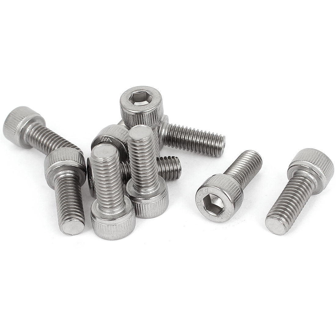 uxcell Uxcell M8 x 20mm Threaded DIN912 Stainless Steel Hex Socket Head Cap Screws 10 Pcs