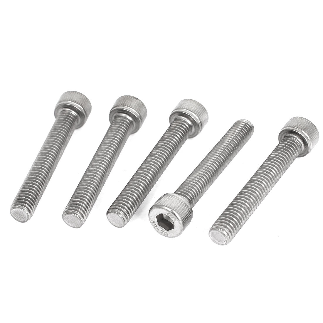 uxcell Uxcell M8 x 50mm Threaded DIN912 Stainless Steel Hex Socket Head Cap Screws 5 Pcs