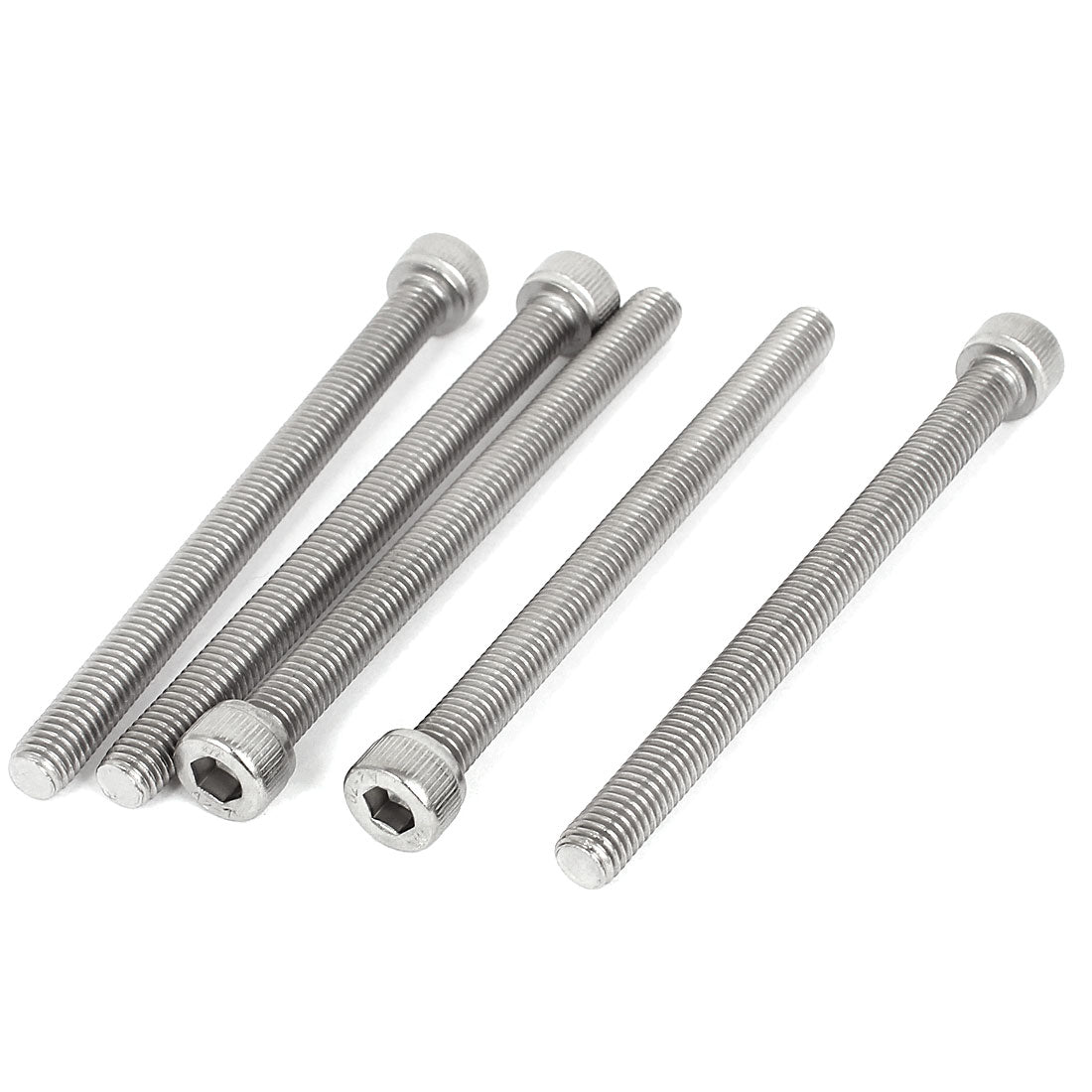 uxcell Uxcell M8x100mm 6mm Hex Width Stainless Steel Hexagon Socket Head Cap Screws 5 Pcs