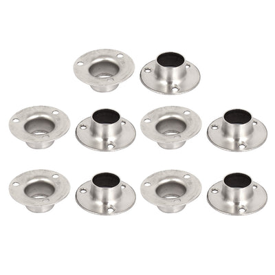 Harfington Uxcell 10pcs Wardrobe Hanging Rail Rod End Support Bracket Socket for 19mm Dia Tube