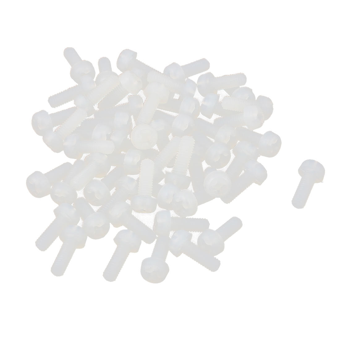 uxcell Uxcell M3 x 8mm Nylon Phillips Cross Pan Head Machine Screws White 50 PCS