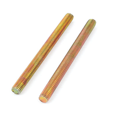 uxcell Uxcell 1.25mm Pitch M8 x 100mm Male Threaded Rod Bar Bronze Tone 2 Pcs