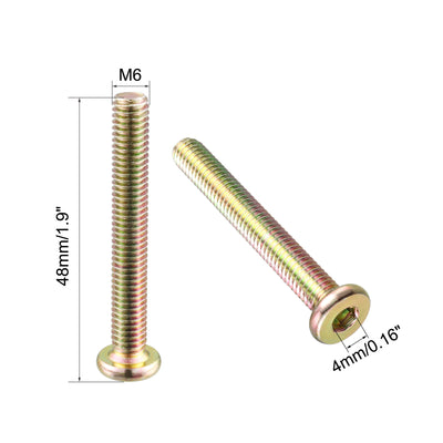 Harfington Uxcell M6 x 45mm Threaded 1mm Pitch Hex Socket Head Cap Screws Bolts 5 Pcs