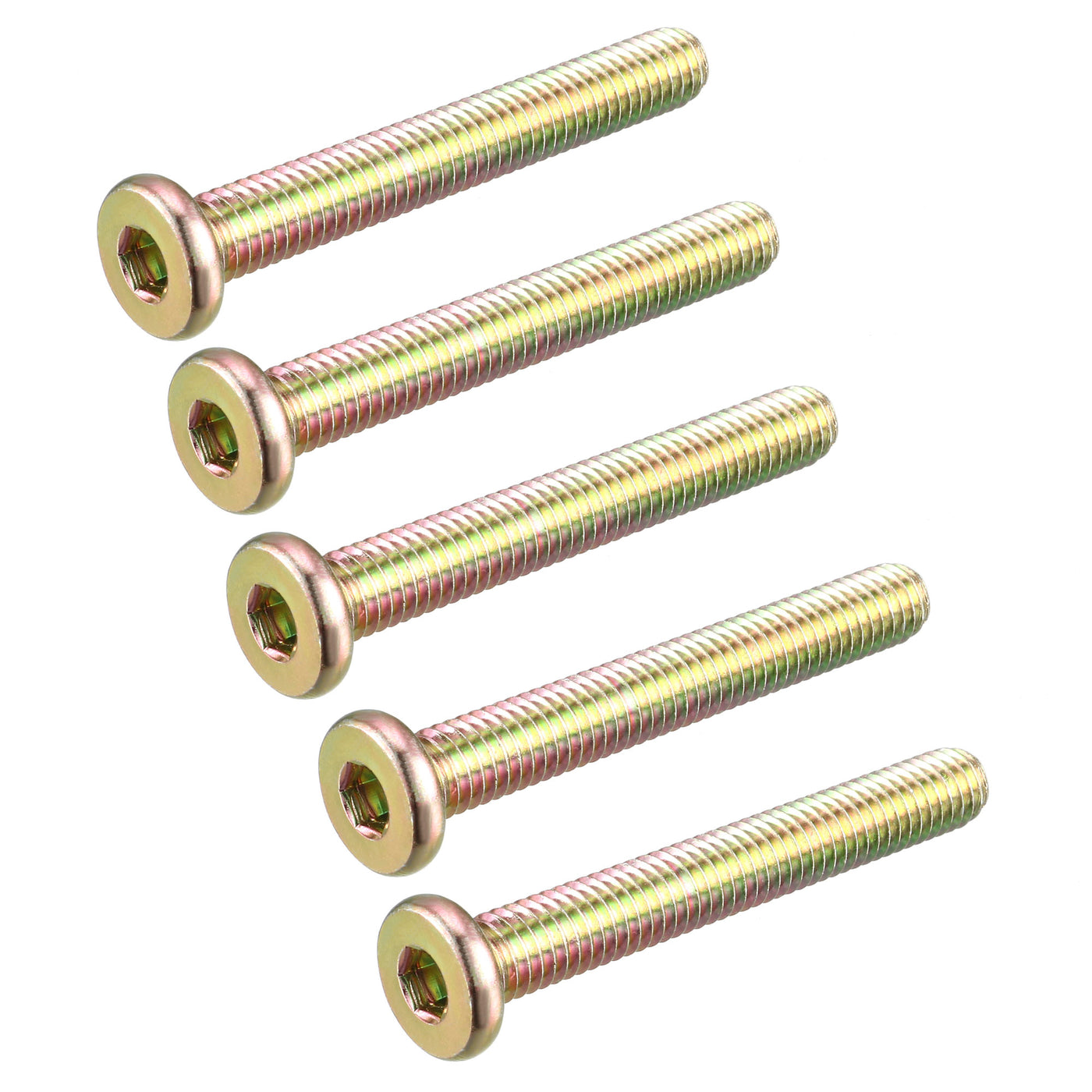 uxcell Uxcell M6 x 45mm Threaded 1mm Pitch Hex Socket Head Cap Screws Bolts 5 Pcs