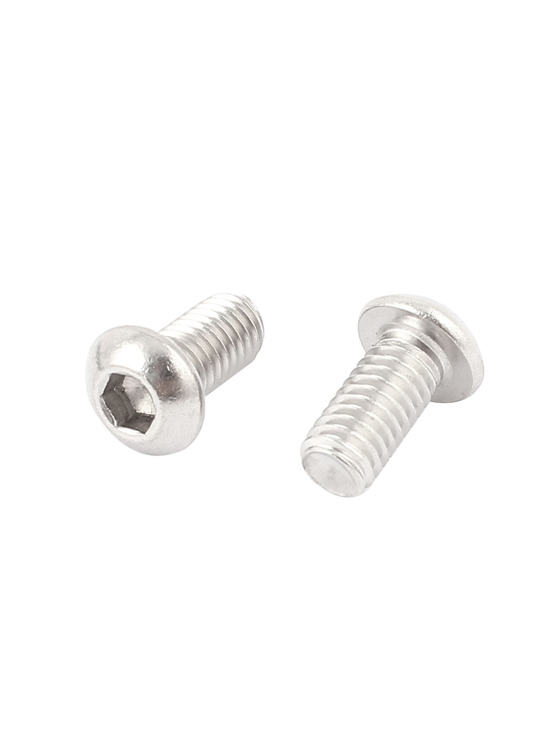 uxcell Uxcell M6x12mm Stainless Steel Button Head Hex Socket Cap Screws Silver Tone 50Pcs