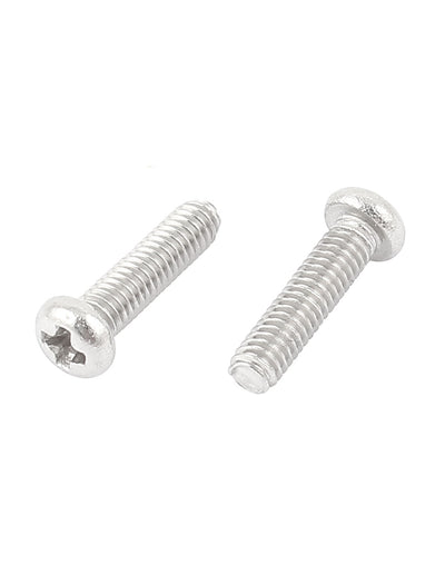 Harfington Uxcell M2.5 x 10mm 304 Stainless Steel Phillips Round Head Screws Bolt 4mm Head (Pack of 60)