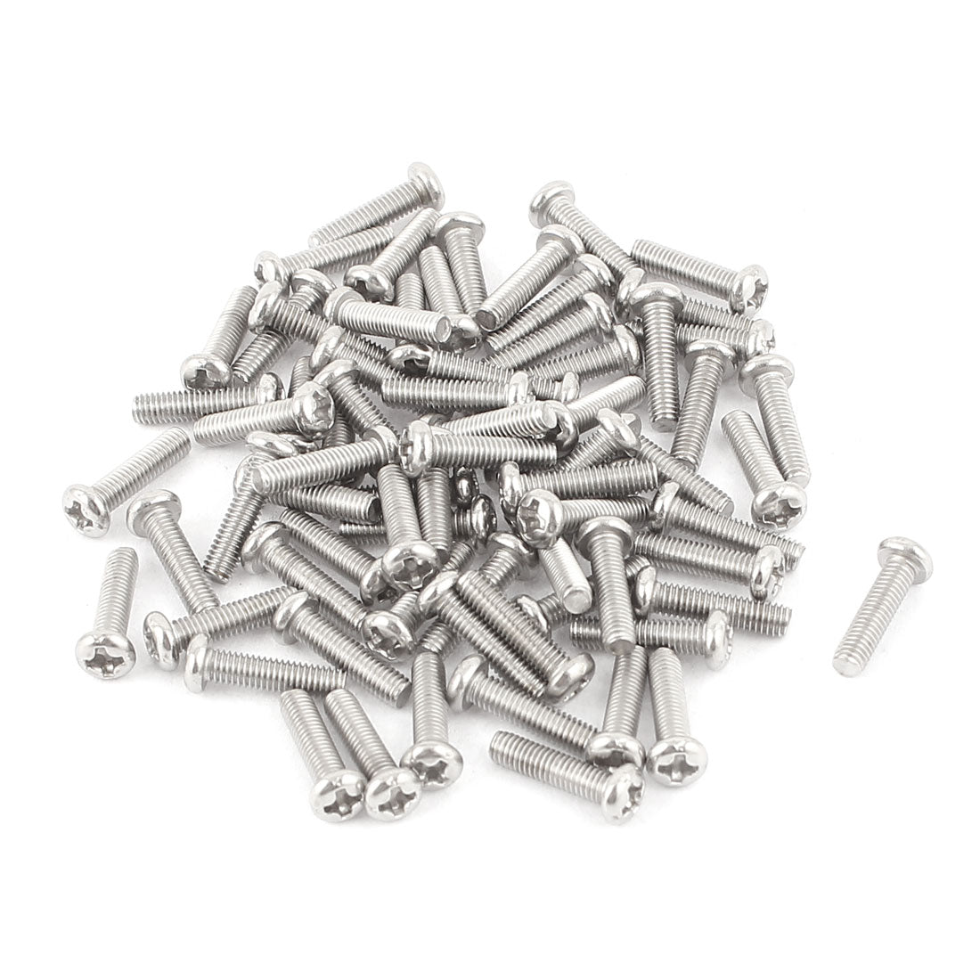 uxcell Uxcell 60pcs M3 x 12mm 304 Edelstahl Kreuzschlitz Kreuz Flachkopf Schrauben Bolzen