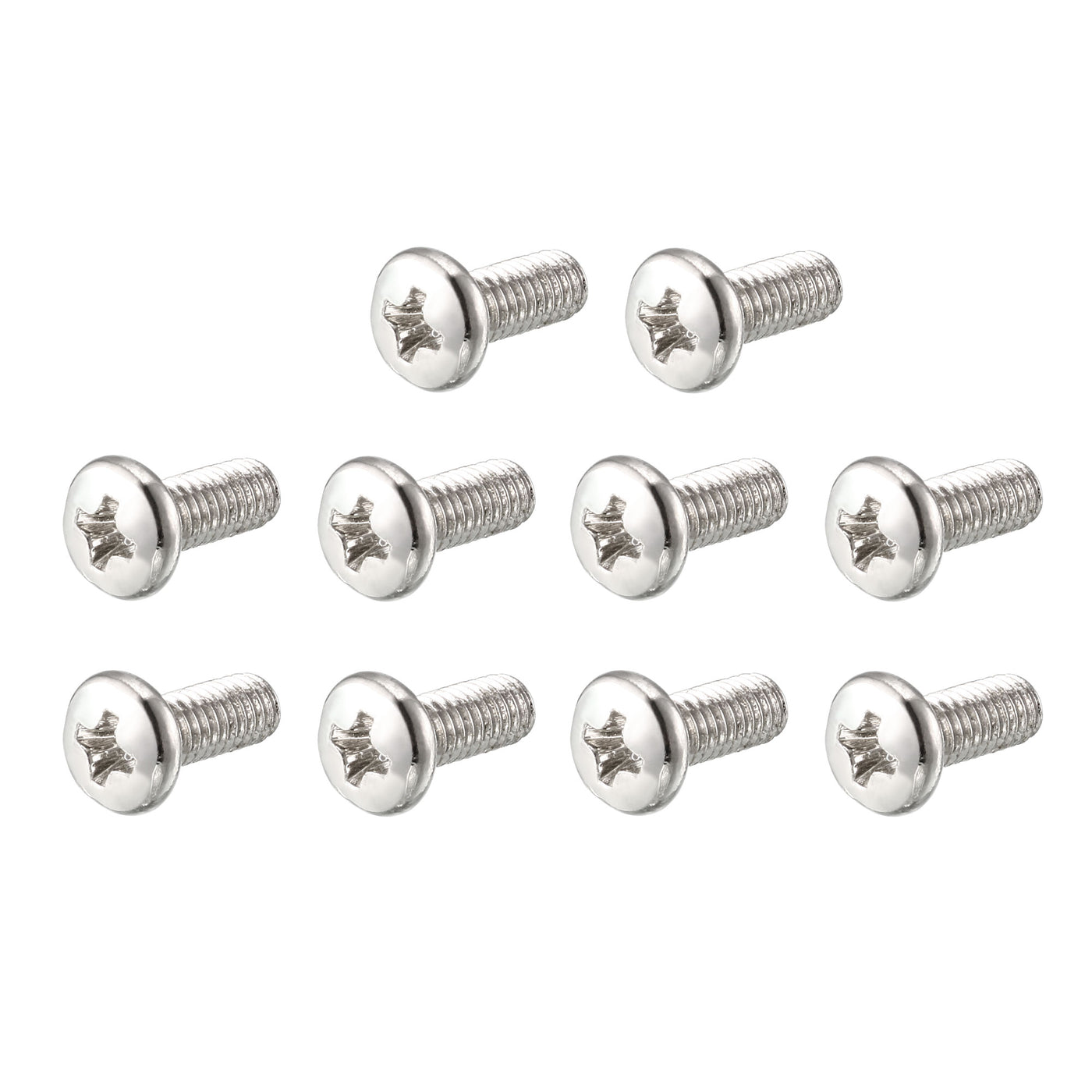 uxcell Uxcell M4 x 10mm 304 Stainless Steel Cross Head Phillips Pan Head Screws Bolt 60pcs