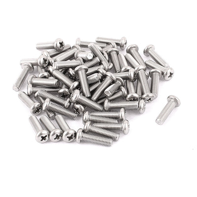 uxcell Uxcell M5 x 18mm 304 Stainless Steel Crosshead Phillips Round Head Screws Bolt 60pcs