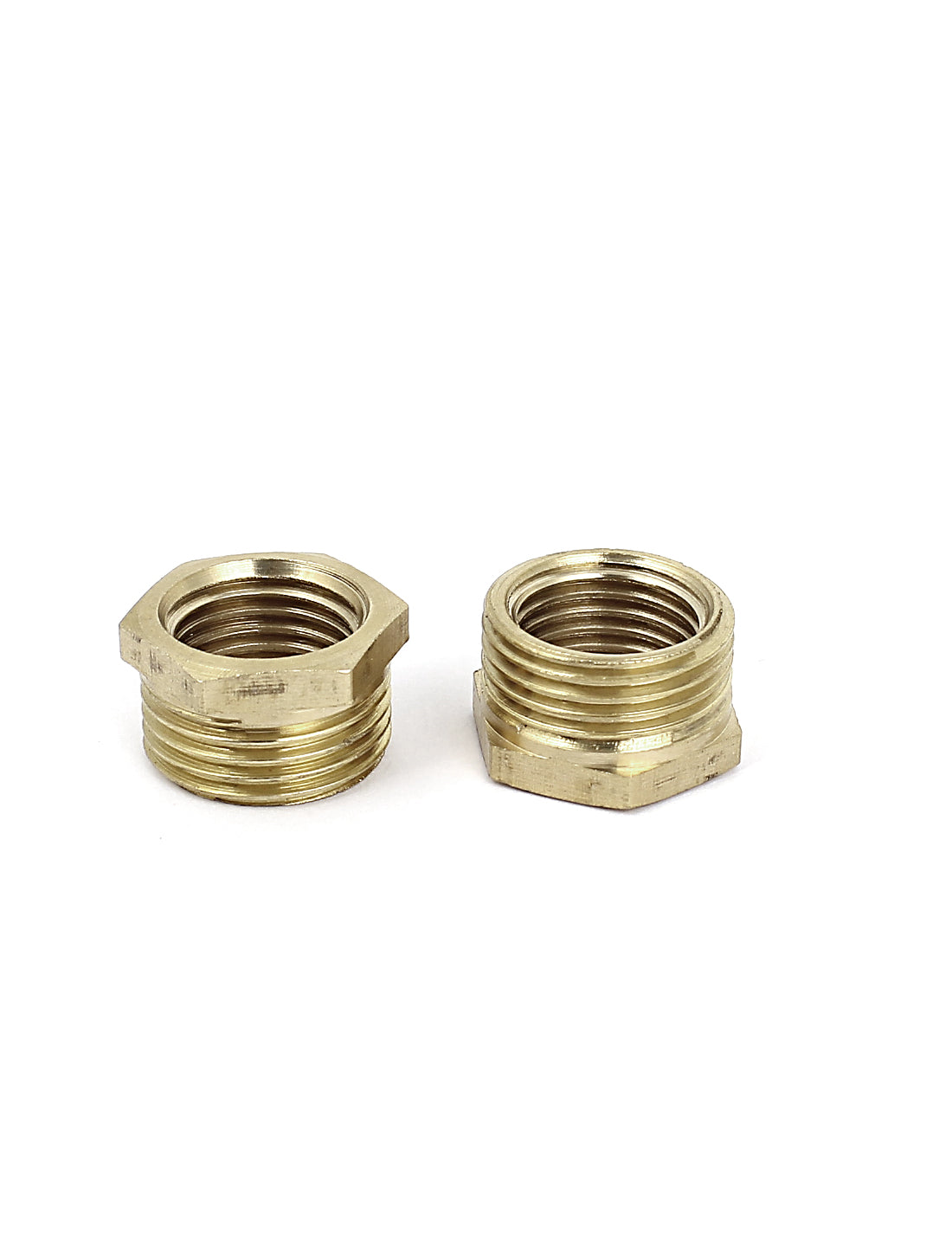 uxcell Uxcell 3/8BSP Male x 1/4BSP Female Thread Brass Reducer Hex Bushing Pipe Fitting 5pcs