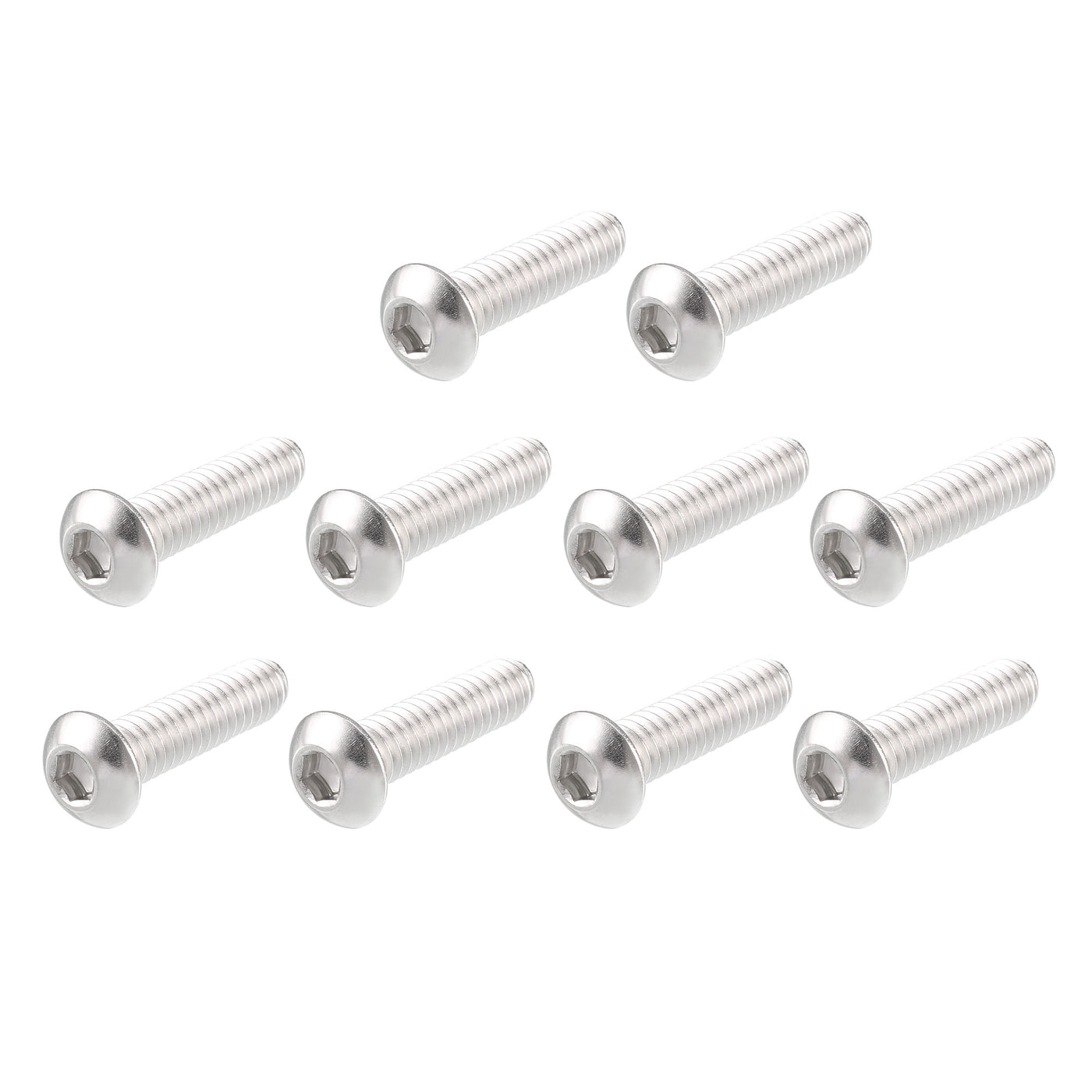 uxcell Uxcell 50pcs 1/4"-20UNC x1" Stainless Steel Hex Socket Button Head Bolts Screws