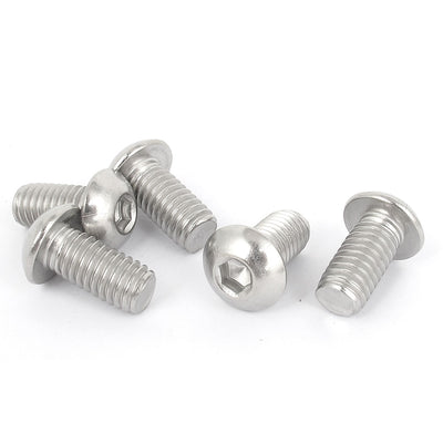 uxcell Uxcell 3/8-16 UNC 3/4" Thread Length Hex Socket Button Head Bolts Screws 5pcs