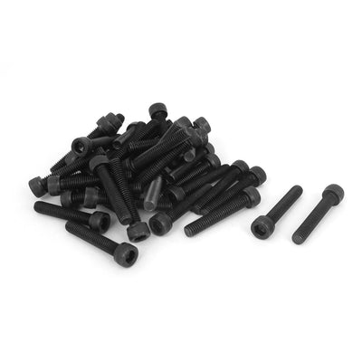 uxcell Uxcell M6 x 35mm 12.9 Alloy Steel Machine Bolt Hex Socket Head Cap Screws Black 40pcs