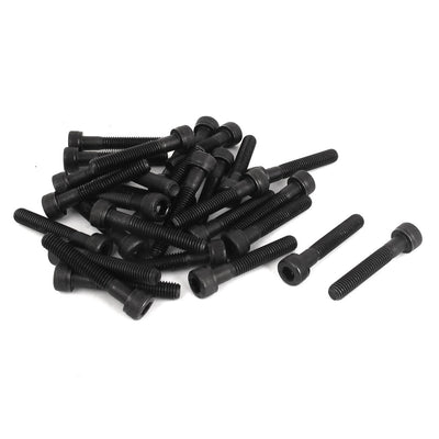 uxcell Uxcell M5 x 30mm 12.9 Alloy Steel Hex Socket Head Cap Screws Bolts Black 30pcs