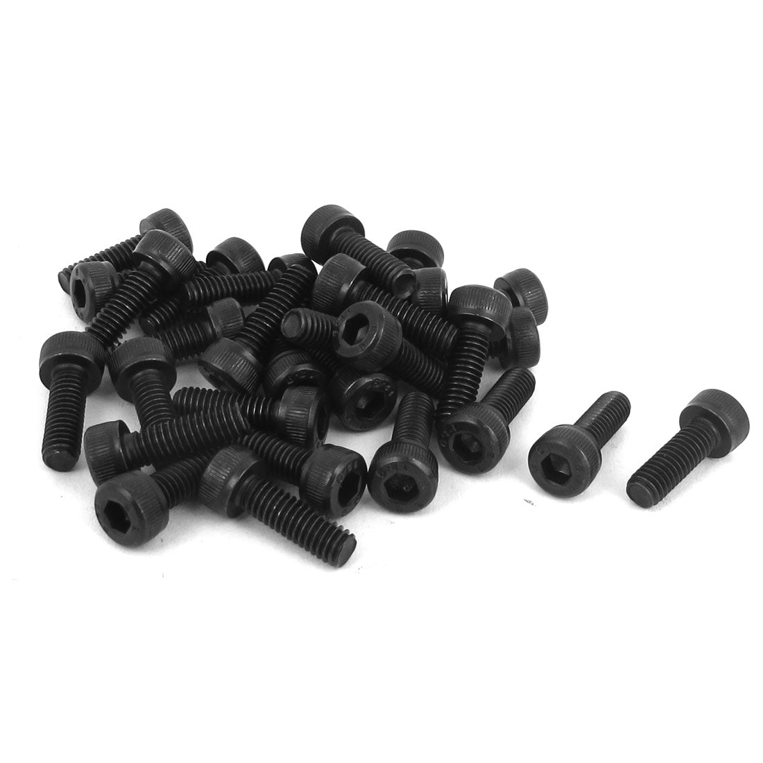 uxcell Uxcell M4 x 12mm 12.9 Alloy Steel Machine Bolt Hex Socket Head Cap Screws Black 30pcs