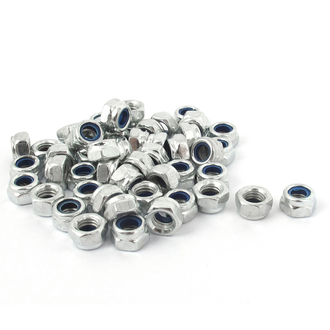 uxcell Uxcell M5x0.8mm Zinc Plated Nylock Self-Locking Nylon Insert Hex Lock Nuts 50pcs