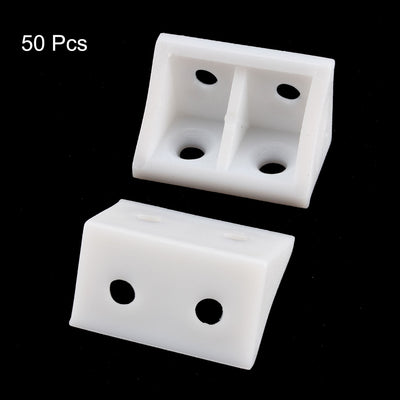 Harfington Uxcell 50 Pcs 90 Degree White Plastic Furniture Closet Cabinet Corner Connectors