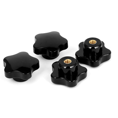 Harfington Uxcell 50mm Plastic Star Head 8mm Female Thread Screw on Clamping Knob Grips 4pcs