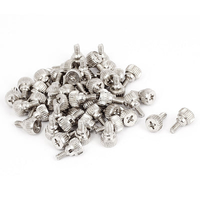 uxcell Uxcell 50pcs M3.5x6mm Male Thread Nickel Coated Computer Desktop PC Case Thumb Screws