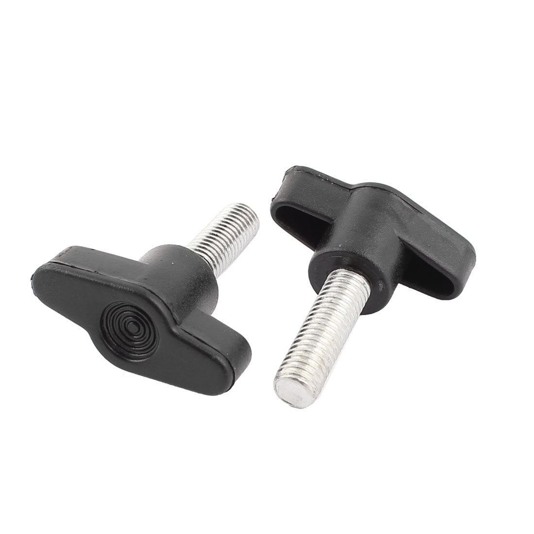 uxcell Uxcell 2pcs 8mm x 25mm Male Thread Plastic T Handle Screw On Type Clamping Knob