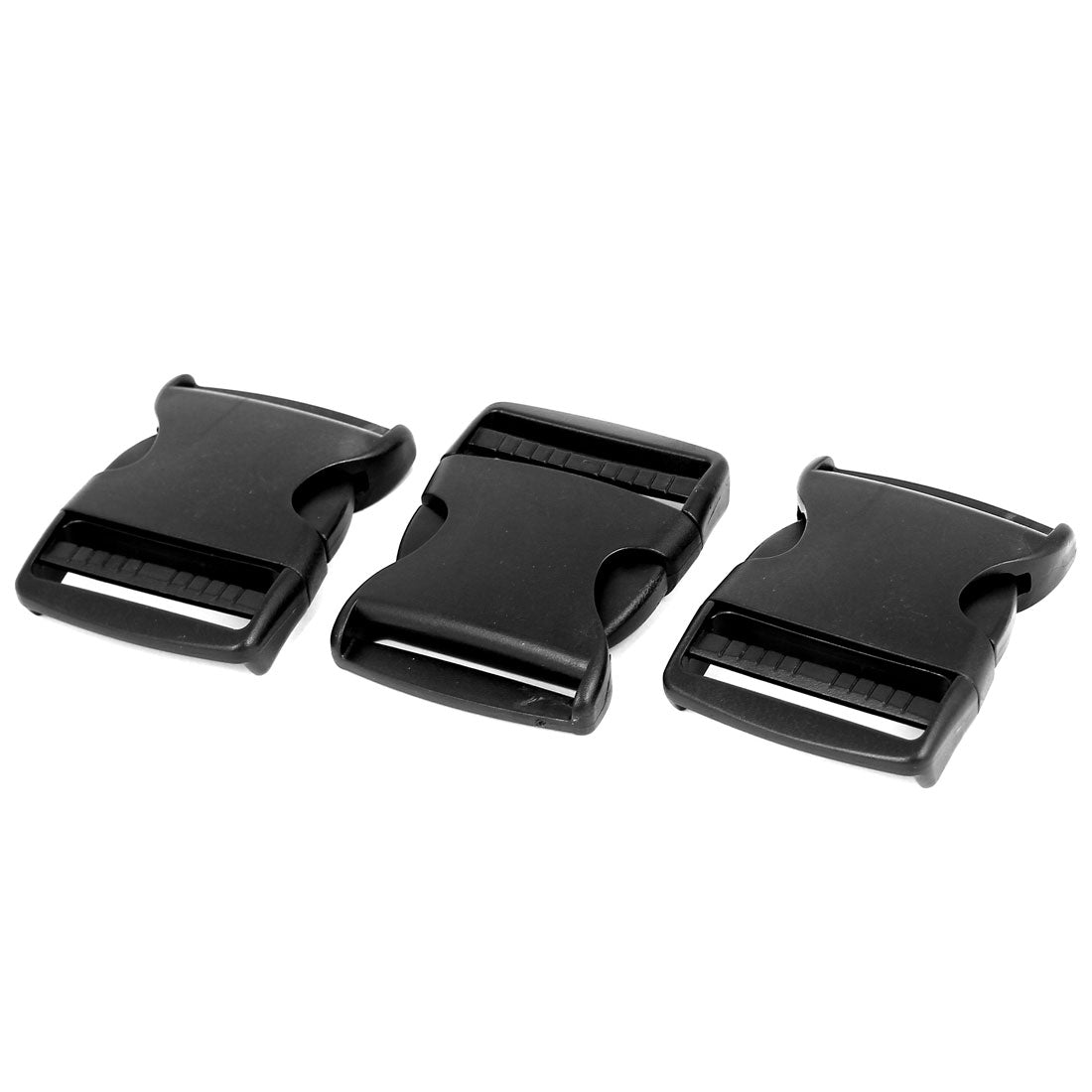 uxcell Uxcell 3Pcs 2" Wide Webbing Strap Plastic Curved Clasp Side Release Buckle Black