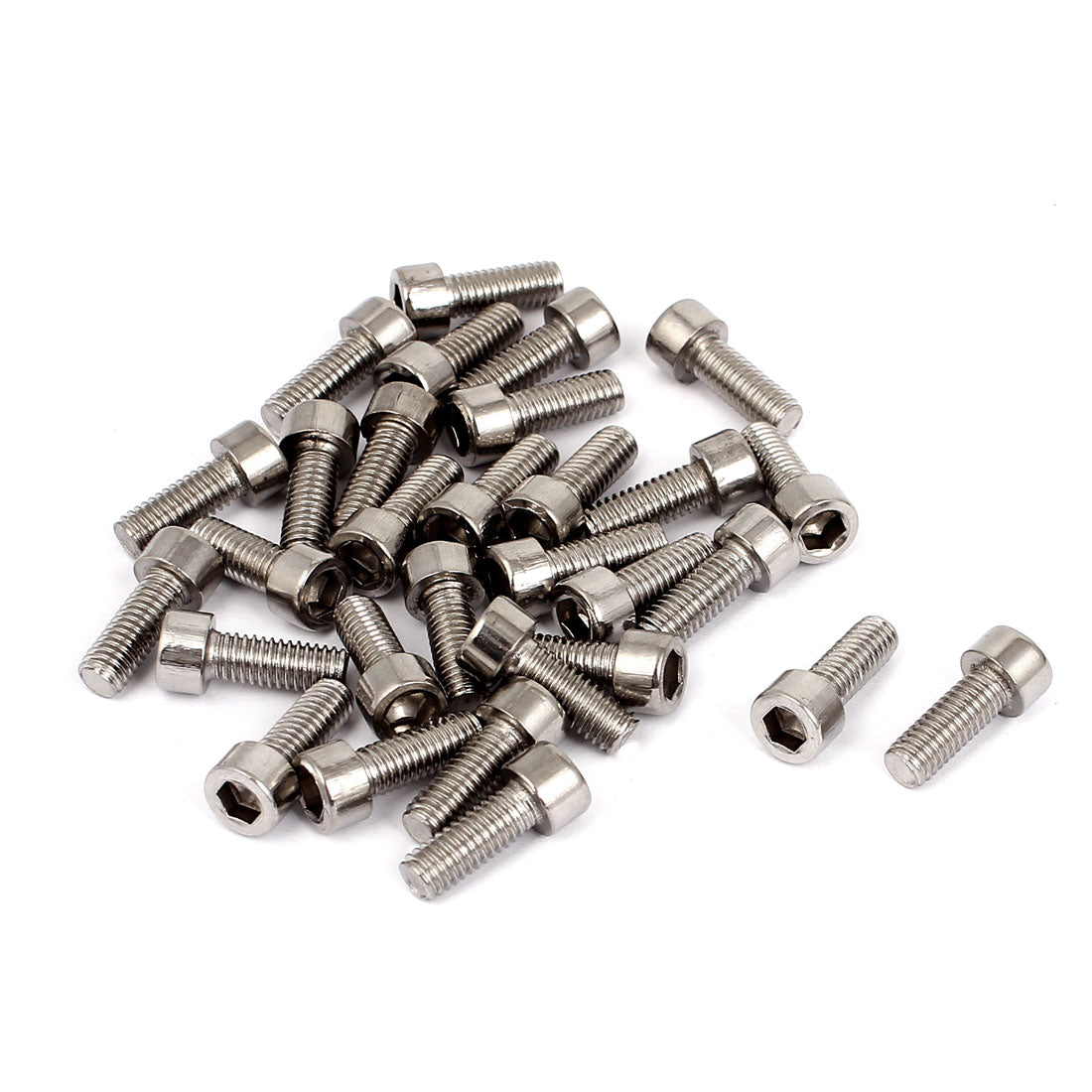 uxcell Uxcell 30pcs 21mm Long M6x16mm Stainless Steel Socket Cap Screws Hex Head Bolts DIN912