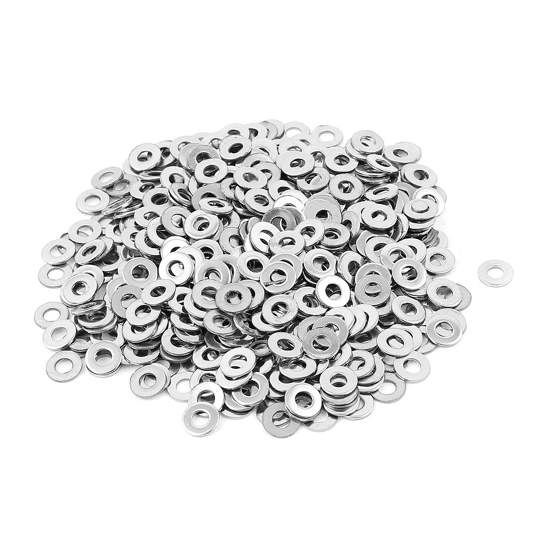 uxcell Uxcell 500pcs 304 Stainless Steel M3 Flat Washers Fasteners Silver Tone