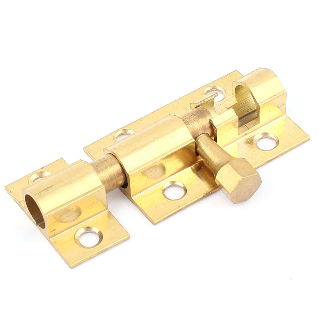 uxcell Uxcell 38mm Long Brass Door Security Latch Sliding Lock Barrel Bolt Gold Tone