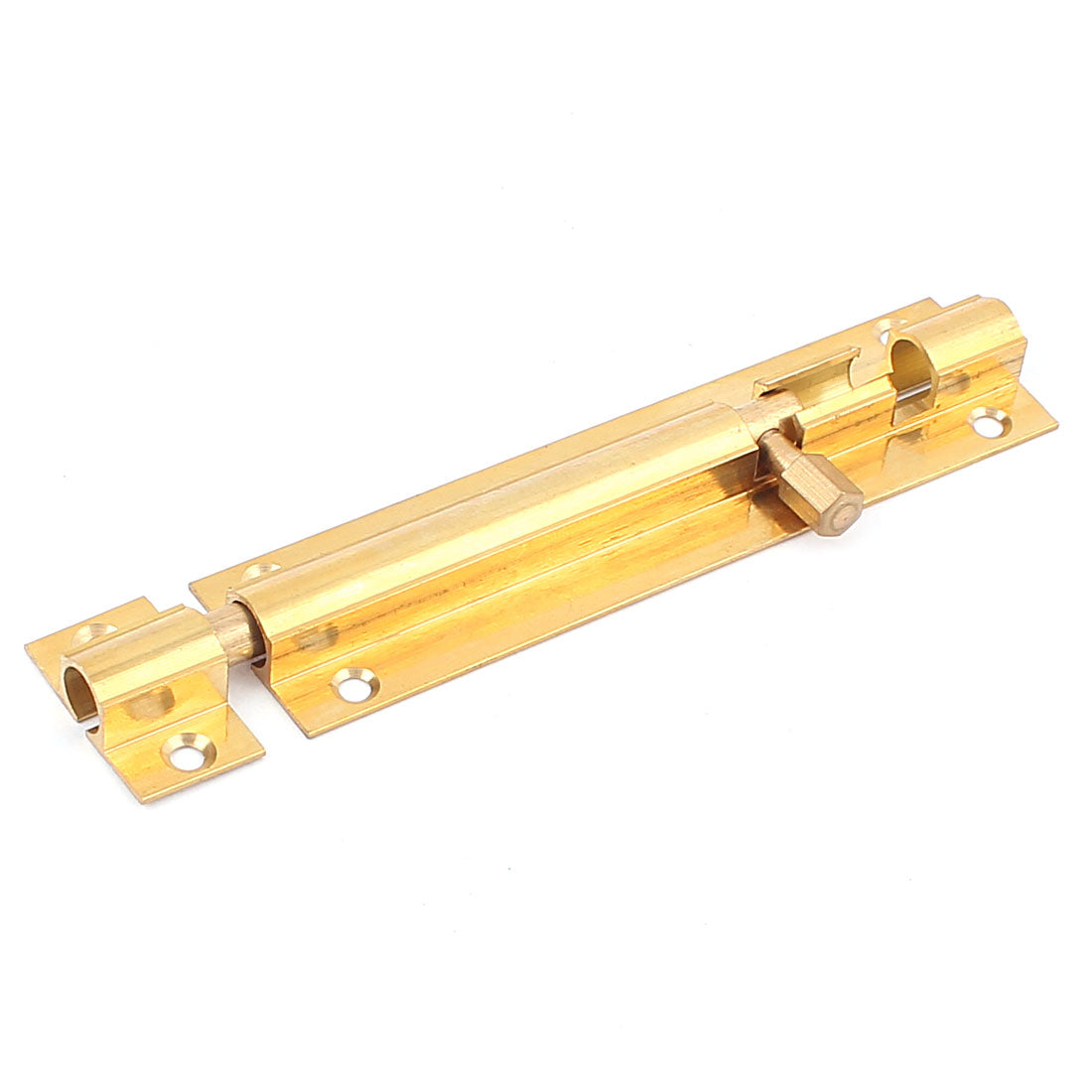 uxcell Uxcell 4" Long Brass Door Security Latch Sliding Lock Barrel Bolt Gold Tone